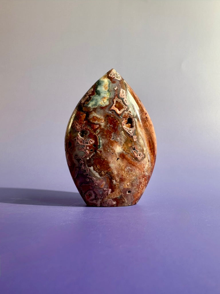 Indonesian Pink Crazy Lace Agate Flame – Option E | Joyful Energy, Emotional Balance & Statement Crystal