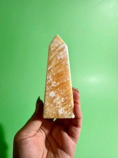 Orange Calcite Tower – Option C | Collector Crystal, Abundance & Creative Energy