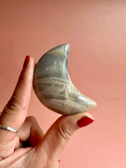 Medium Moonstone Crescent Moon