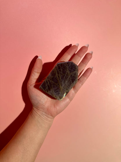 Perfectly Imperfect Medium Blue and Purple Flash Labradorite Standing Freeform Misfit – Option D