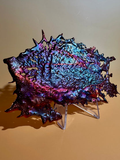 Heat Treated Iridescent Rainbow Copper Splash | One of a Kind Colorful Collector Specimen