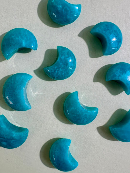 Mini Amazonite Crescent Moon | Celestial Crystal Carving