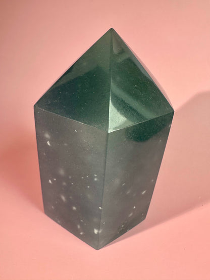 Large Peruvian Snowflake Angelite Tower - A