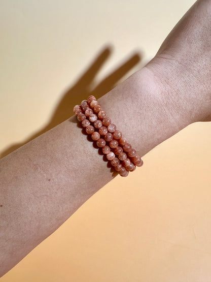 5mm Sunstone Beaded Bracelet | Joy, Confidence & Abundance Energy