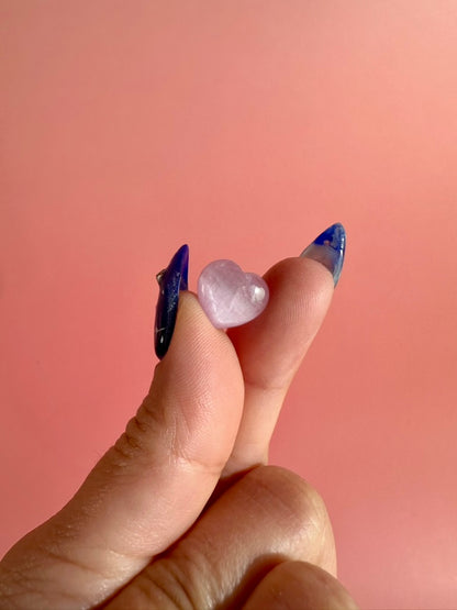 Mini Kunzite Heart | Pink Crystal Carving