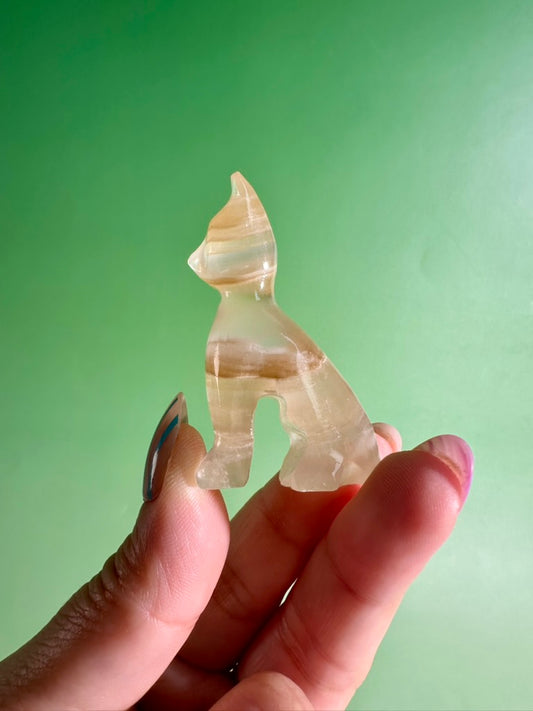 Intuitively Chosen Onyx Sitting Cat Carving | Protection, Strength & Grounding Crystal