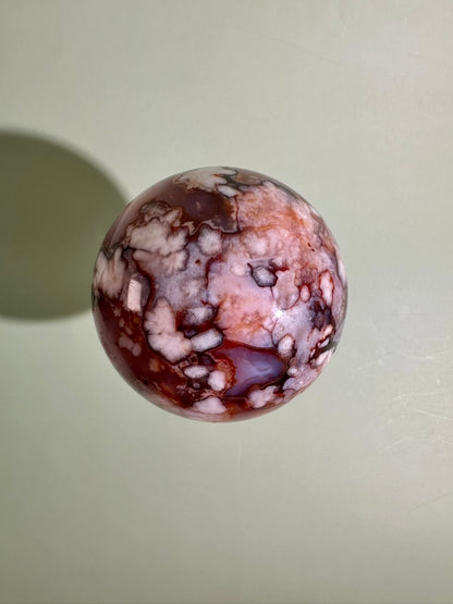 Carnelian Flower Agate Sphere Option D | Premium One-of-a-Kind Crystal