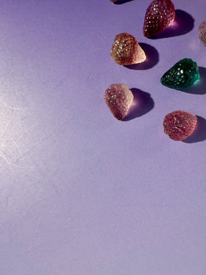 Mini Rainbow Fluorite Strawberry | Crystal Carving