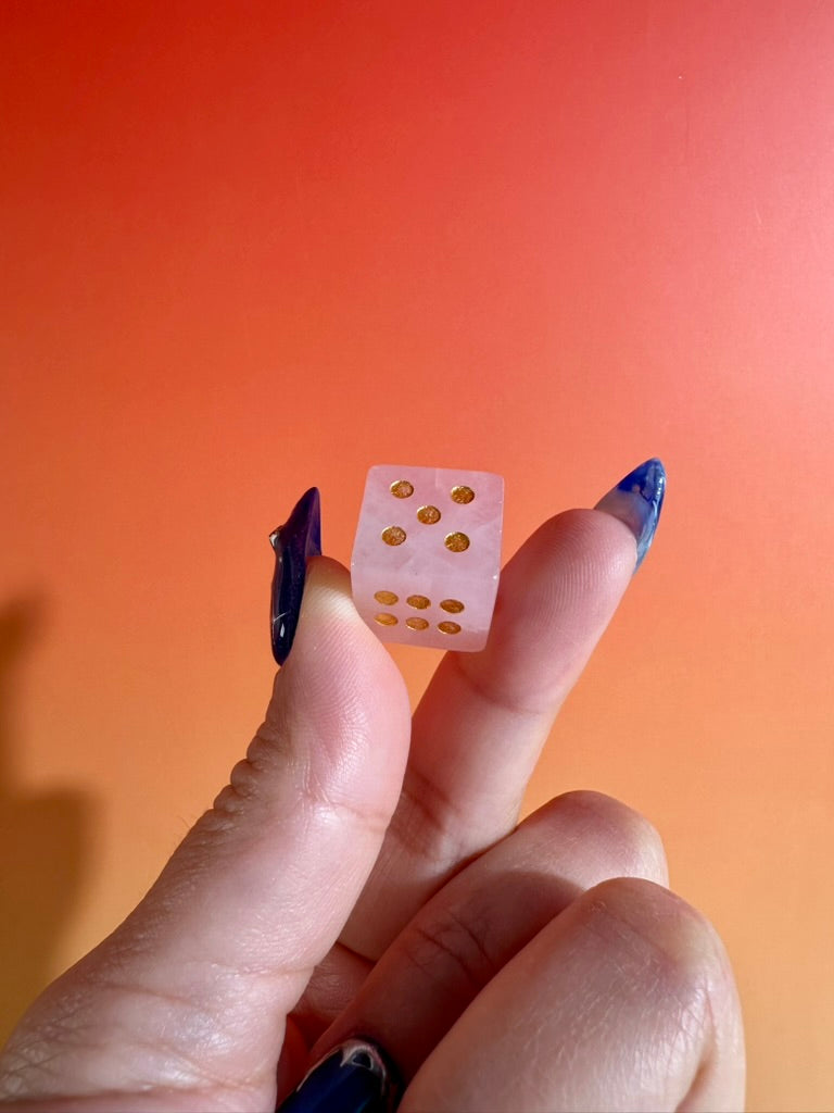 Rose Quartz Crystal Dice | Set of 2