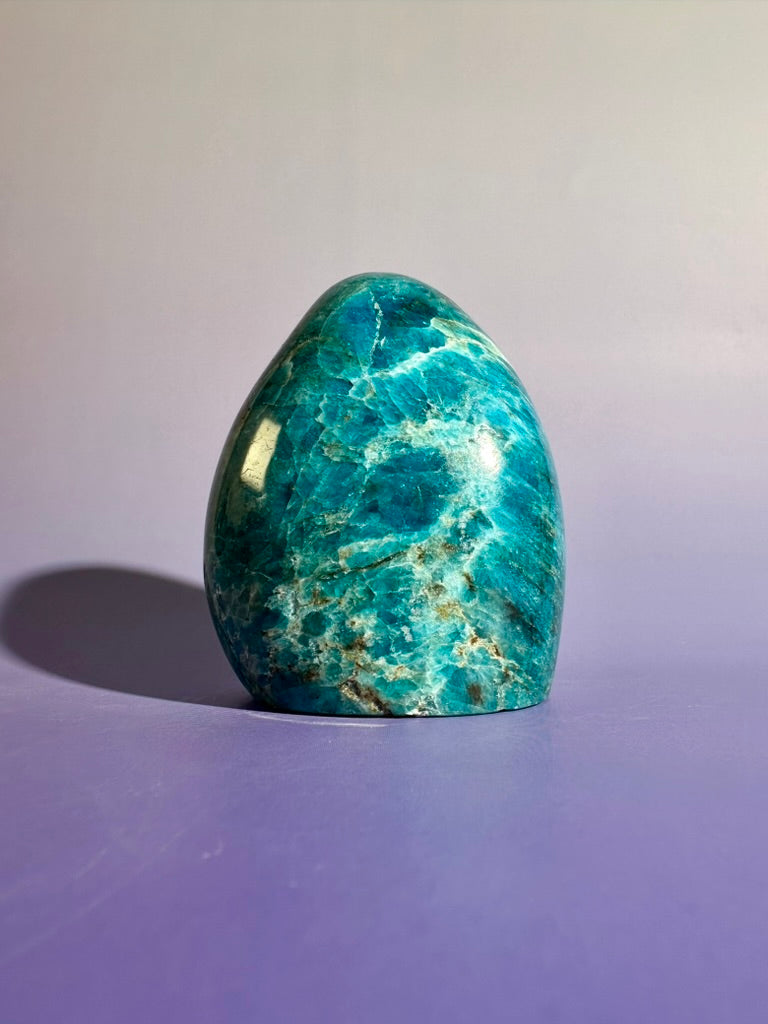 Blue Apatite Standing Freeform – Option B | Creativity, Manifestation & Collector Crystal