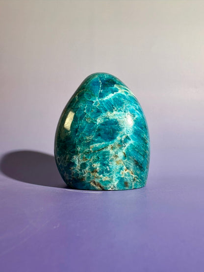 Blue Apatite Standing Freeform – Option B | Creativity, Manifestation & Collector Crystal
