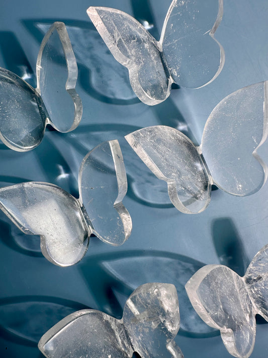 3D Himalayan Clear Quartz Butterfly Carving