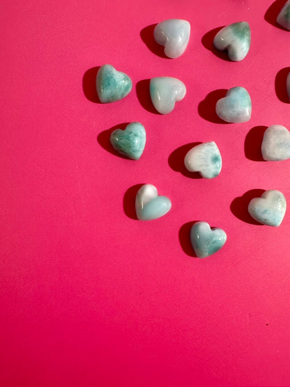 Mini Larimar Heart | Blue Crystal Carving