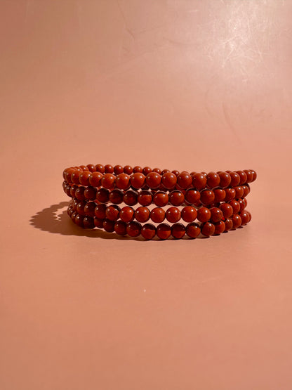 4mm Red Jasper Beaded Bracelet – Grounding Crystal