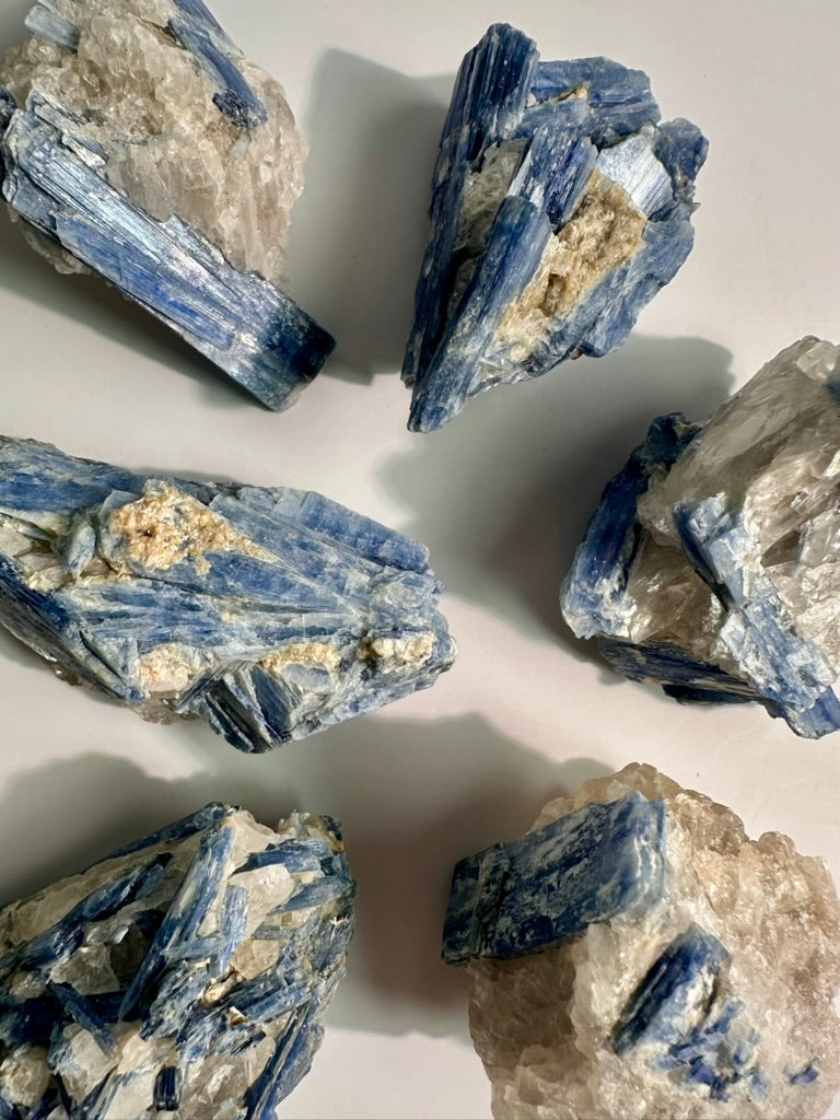 Kyanite in Quartz Cluster - A