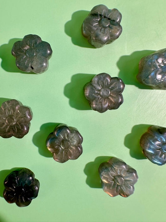 Mini Labradorite Flower | Flashy Crystal Carving