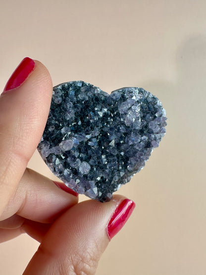 Small Druzy Amethyst Heart - G