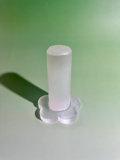 Satin Spar (Selenite) Flower Bracelet Holder | Intuitively Chosen Crystal Jewelry Display