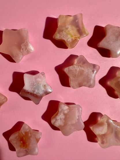 Mini Flower Agate Star | Celestial Crystal Carving