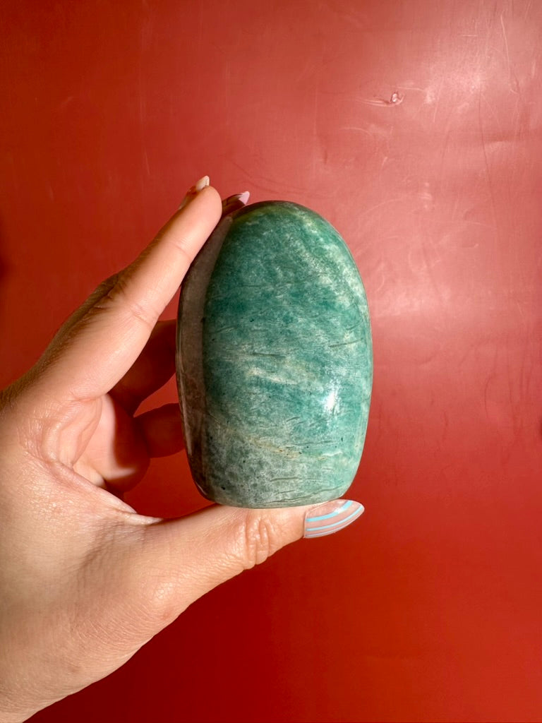 Amazonite Standing Freeform Option B | Polished Collector Crystal
