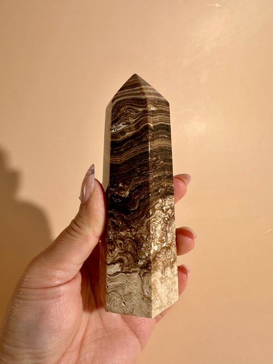 Chocolate Calcite Tower – Option A