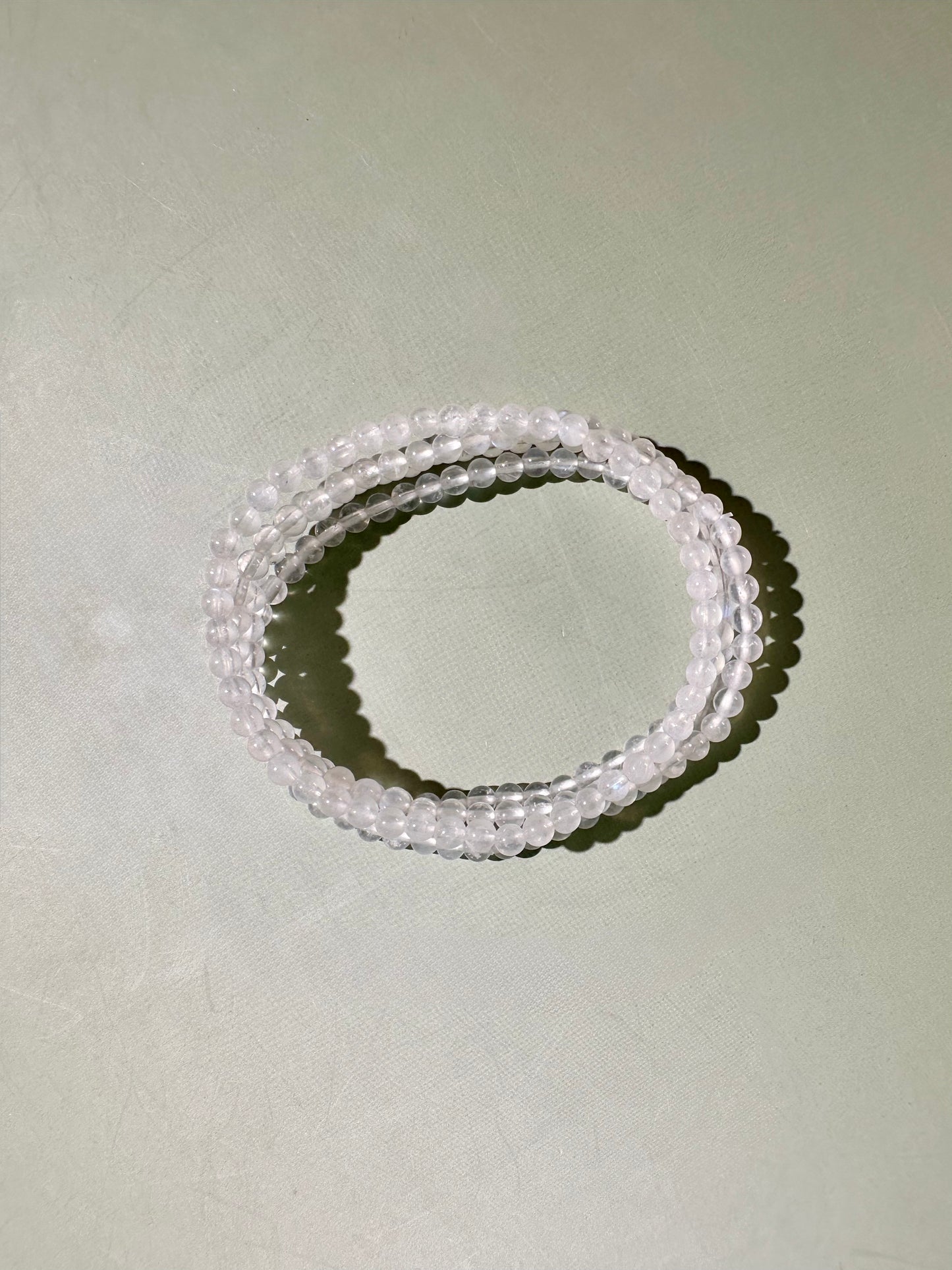 4mm Moonstone Beaded Bracelet | Intuition & New Beginnings Energy