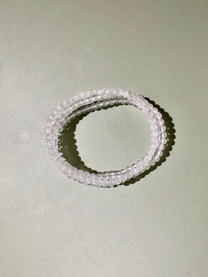 4mm Moonstone Beaded Bracelet | Intuition & New Beginnings Energy