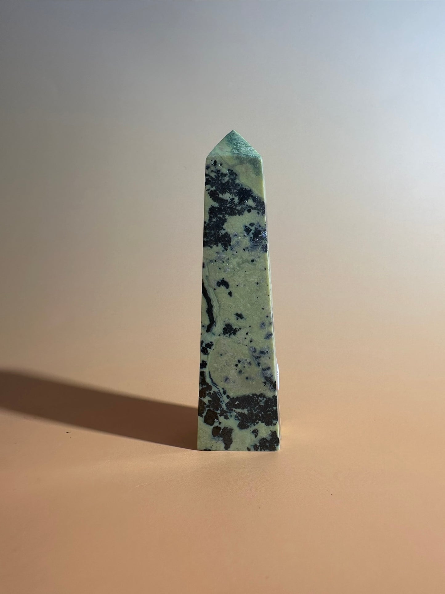 Serpentine with Pyrite Tower (Peru) Option D | Growth, Protection & Prosperity Crystal