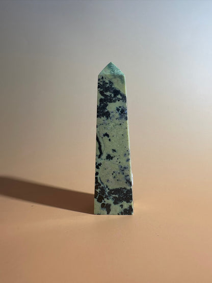 Serpentine with Pyrite Tower (Peru) Option D | Growth, Protection & Prosperity Crystal