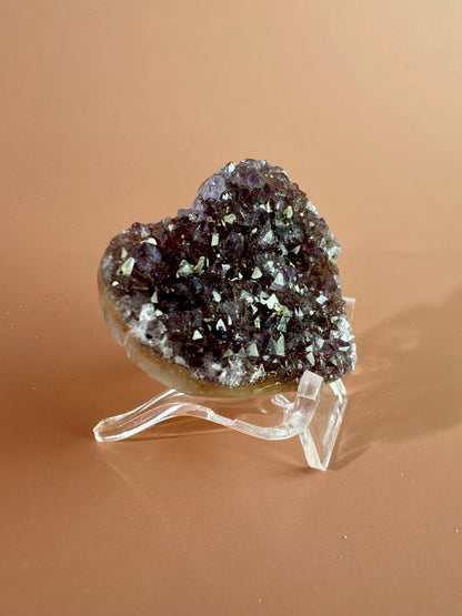 Small Druzy Amethyst Heart - H