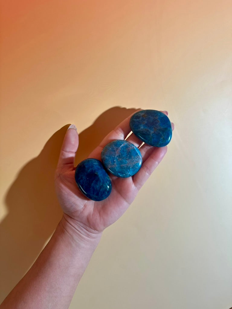 Blue Apatite Irregular Flat Palm