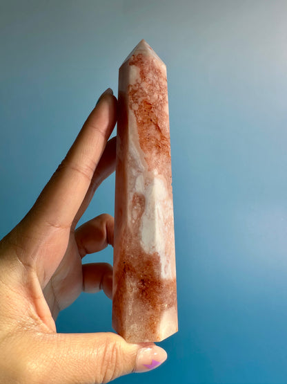 Carnelian Flower Agate Tower Option L | Joy, Courage & Emotional Growth Crystal