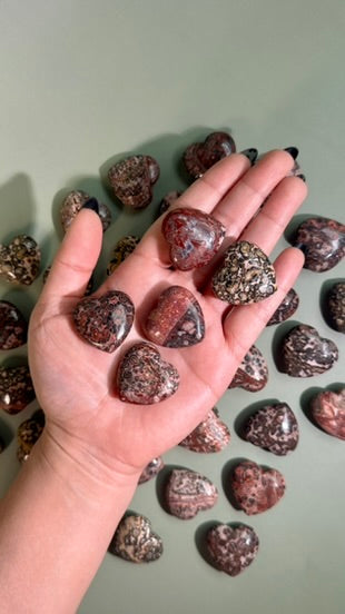 Small Leopard Jasper Heart