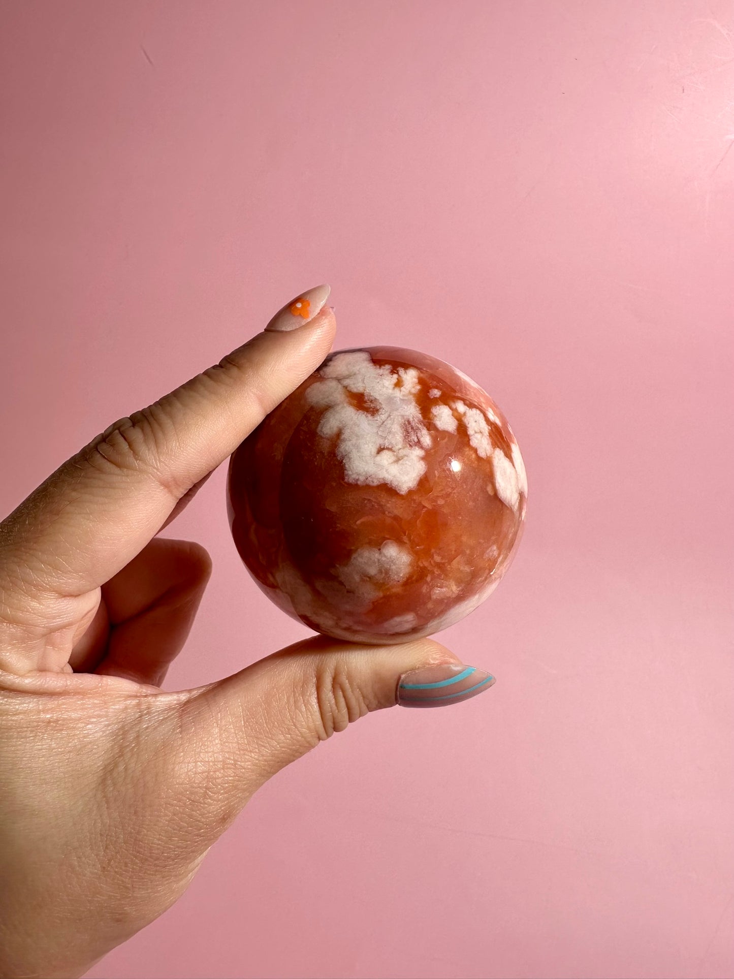 Carnelian Flower Agate Sphere Option C | Polished Crystal Sphere