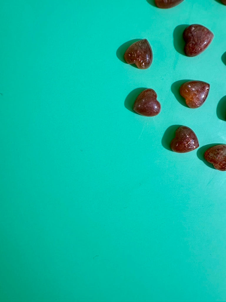 Teeny Sunstone Heart | Mini Orange Crystal Carving