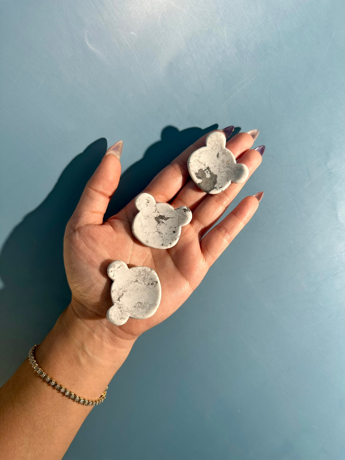Howlite Bear Worry Stone | Calming Pocket Crystal