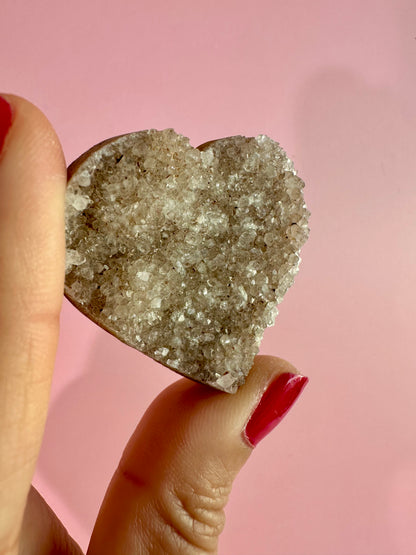 Small Druzy Amethyst Heart - B