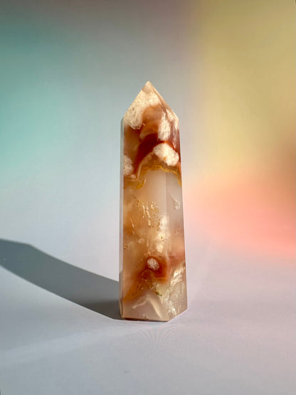 Carnelian Flower Agate Tower – Option A