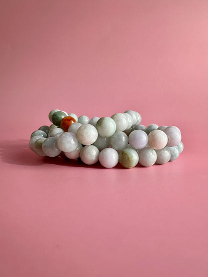 8mm Natural Burmese Jade Beaded Bracelet