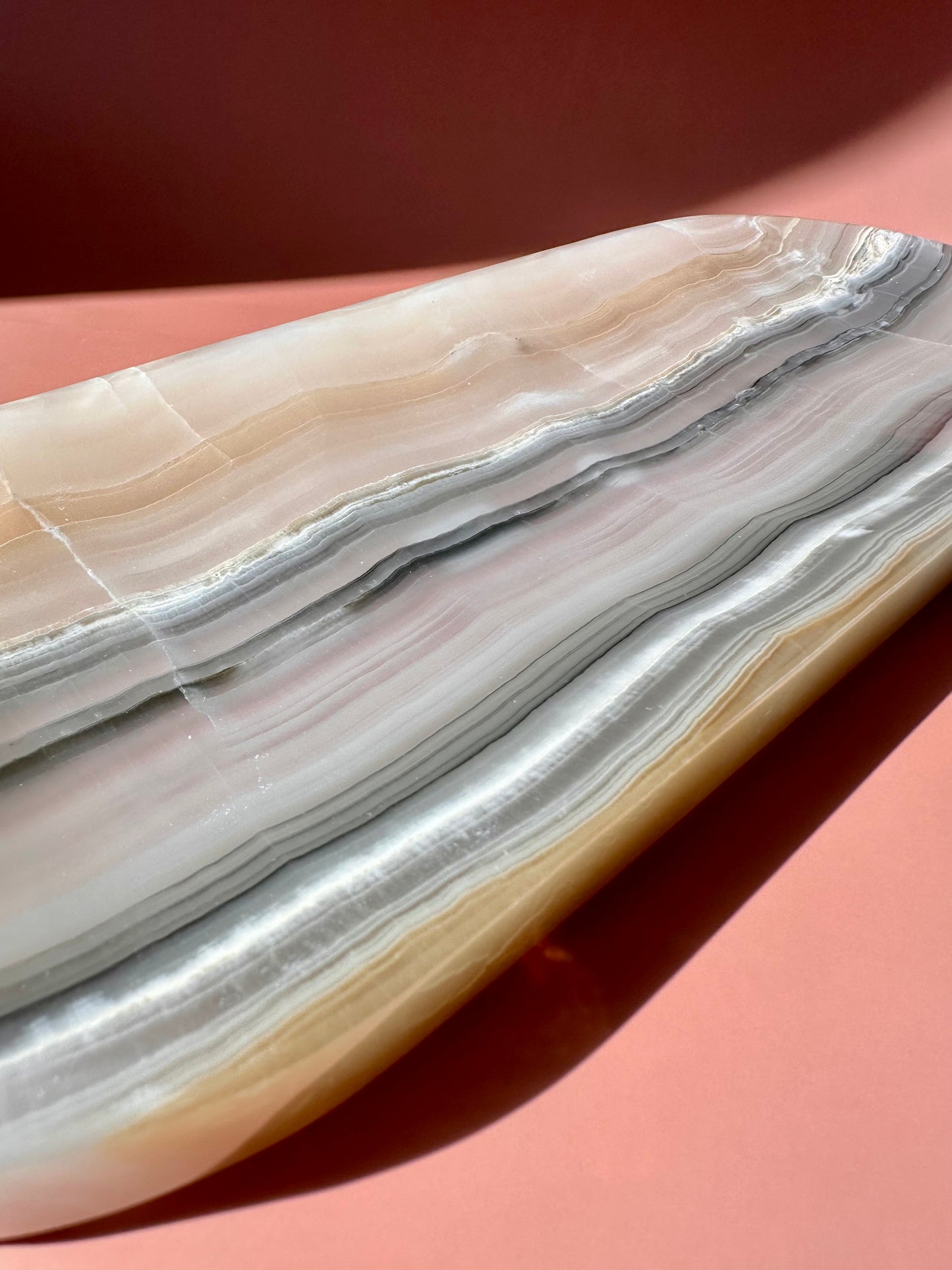 Banded Onyx Long Oval Tray