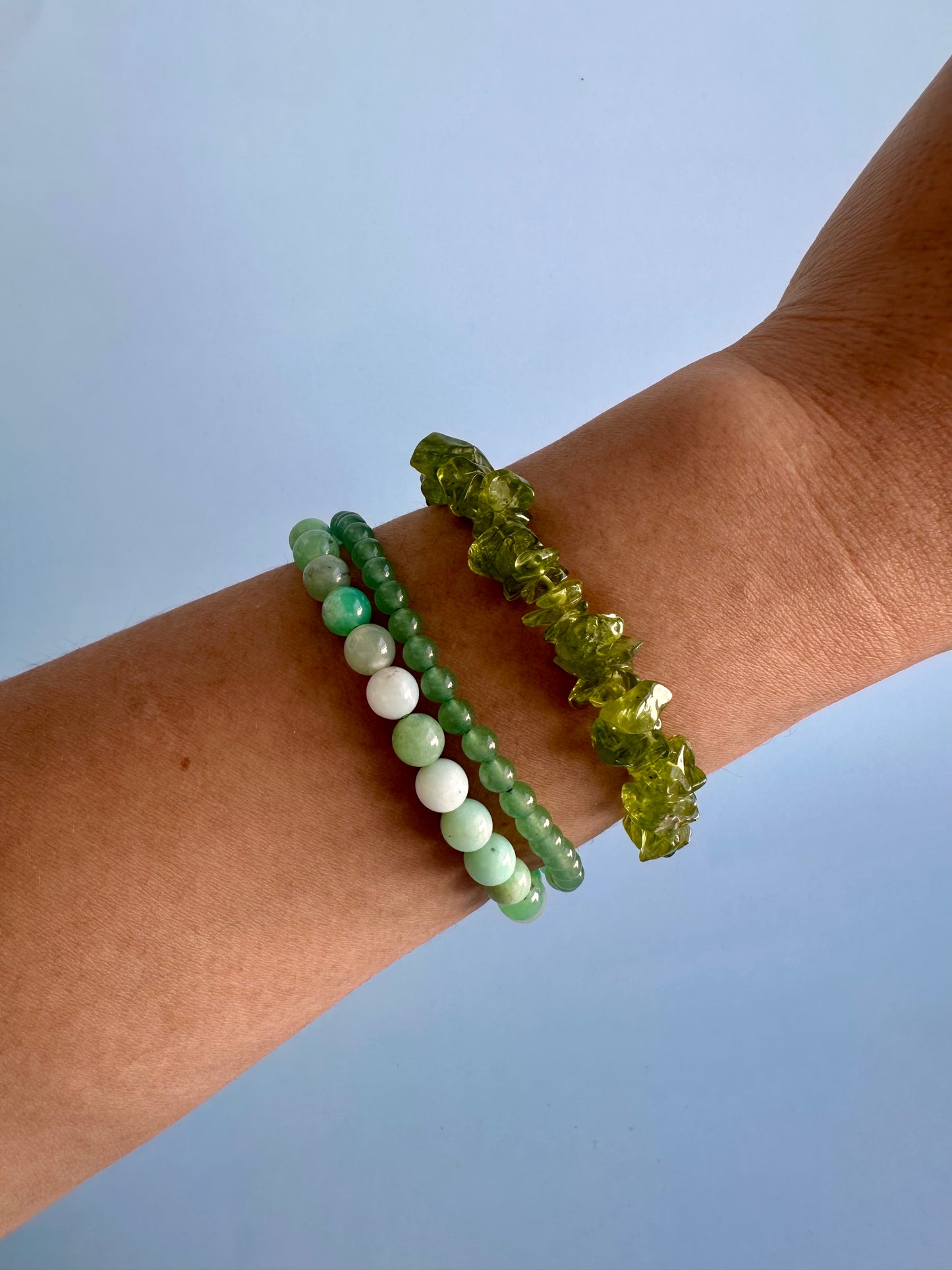 Bracelet Bundle Set: “The Green Heart” - Green Aventurine, Chrysoprase, Peridot