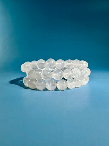 8mm HQ Moonstone Beaded Bracelet