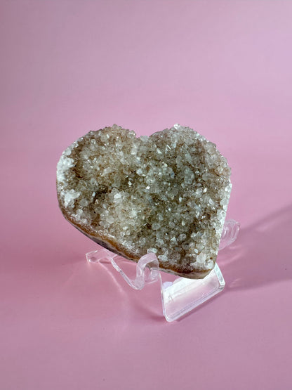 Small Druzy Amethyst Heart - B