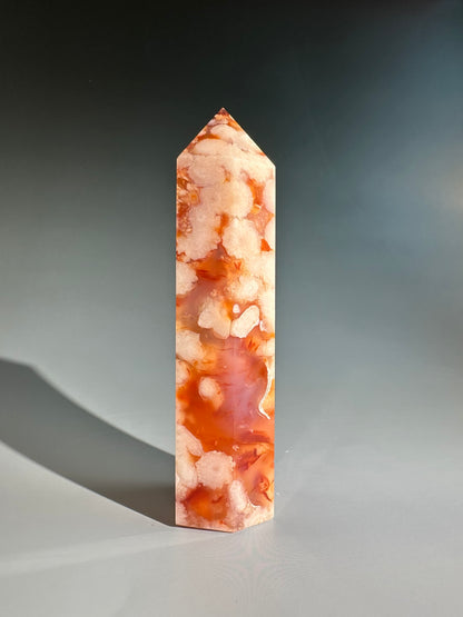 Carnelian Flower Agate Tower – Option B