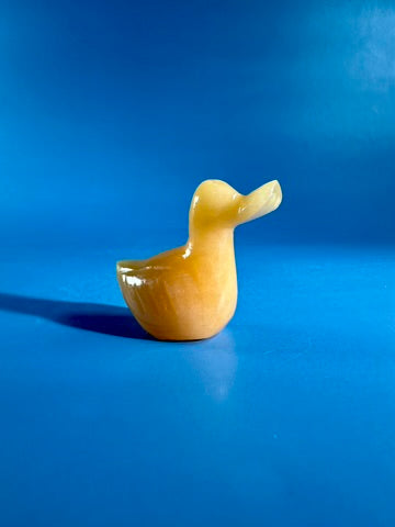 Orange Calcite Duck Carving