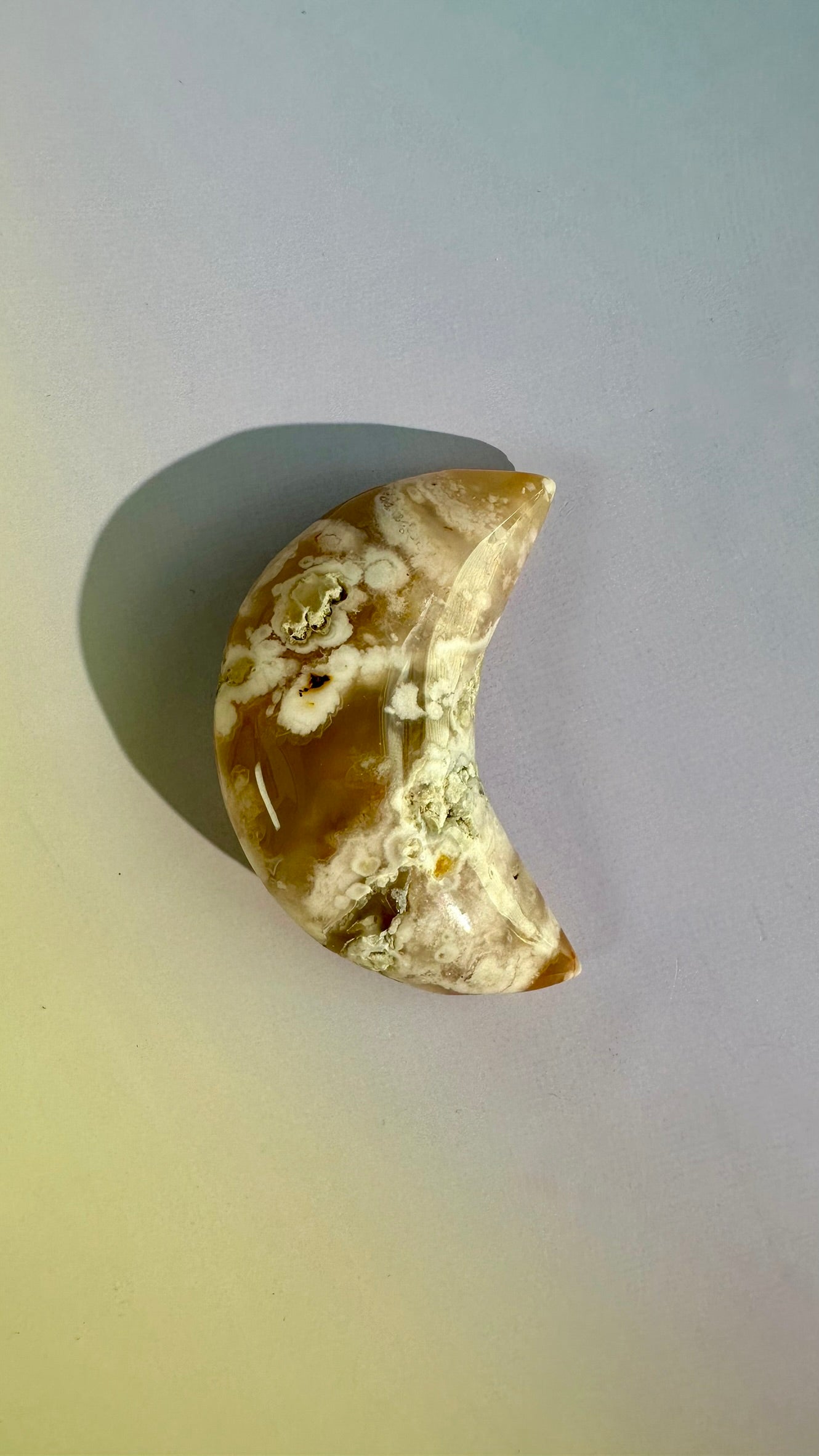 Flower Agate Crescent Moon – Option D