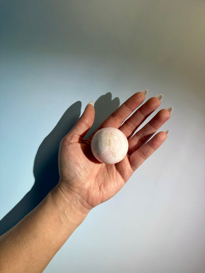 Peruvian Pink Mangano Calcite Sphere UV Reactive – Option A