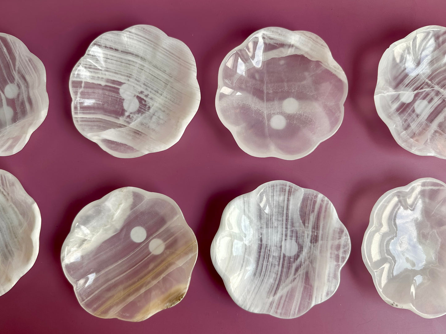 Scalloped White Onyx Dish