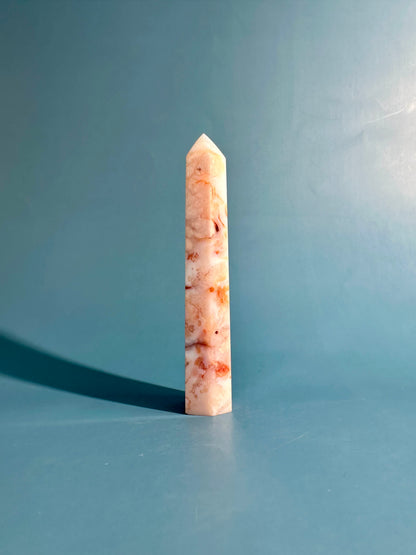 Carnelian Flower Agate Tower Option E | Creativity, Confidence & Growth Crystal