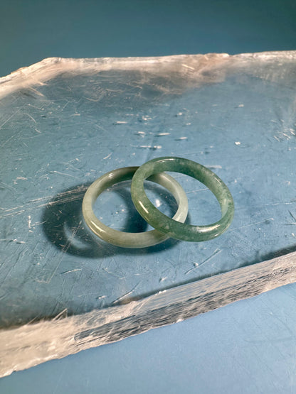 Dainty Blue Water Jade Bangle Ring